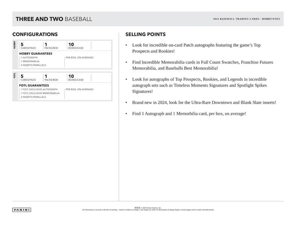 2024 Panini Three And Two Baseball Hobby Box