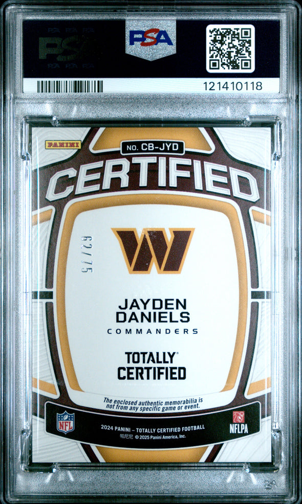 2024 Totally Certified Jayden Daniels #CBJYD Certified Baller Relic Mirror Blue PSA 9