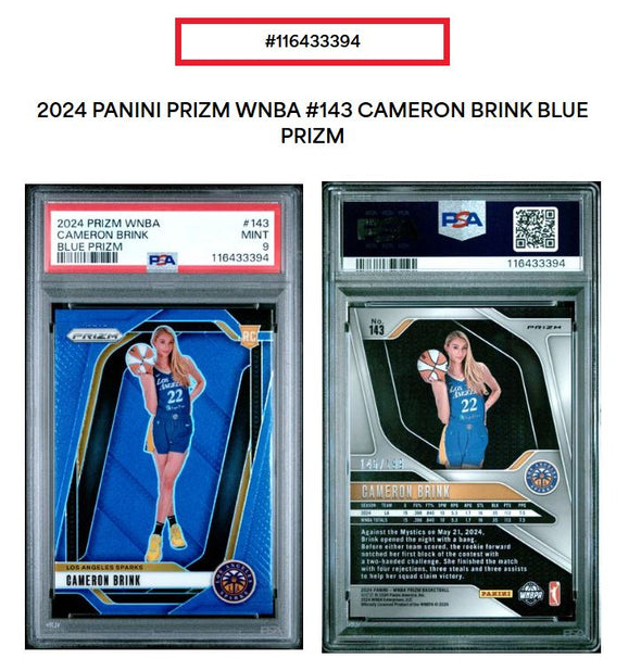 2024 Prizm WNBA-Cameron Brink-Blue Prizm #143 PSA 9