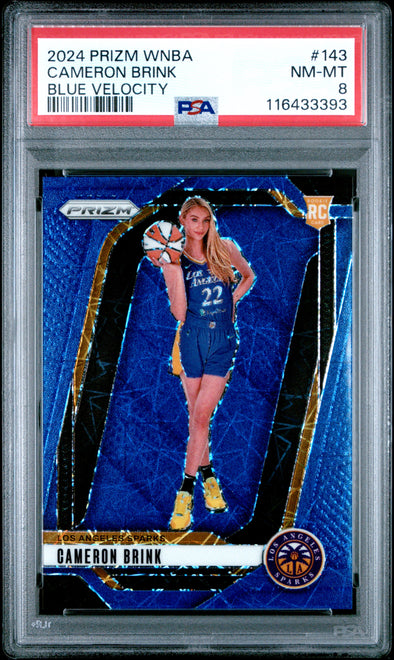 2024 Prizm WNBA-Cameron Brink-Blue Velocity #143 PSA 8