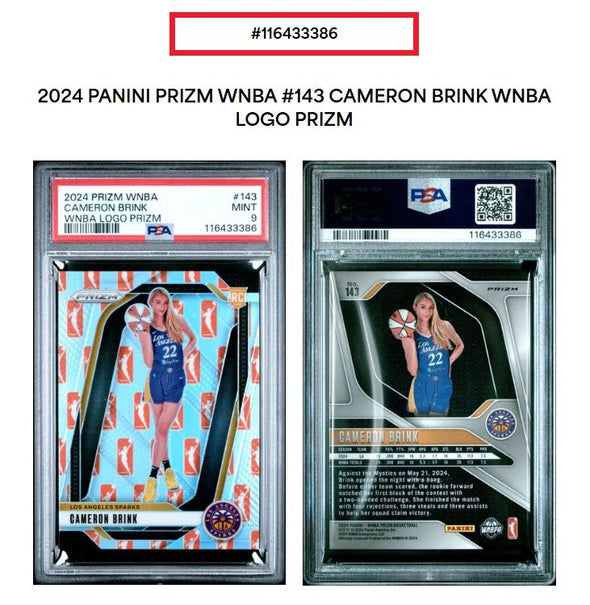 2024 Prizm WNBA-Cameron Brink-WNBA Logo Prizm #143 PSA 9
