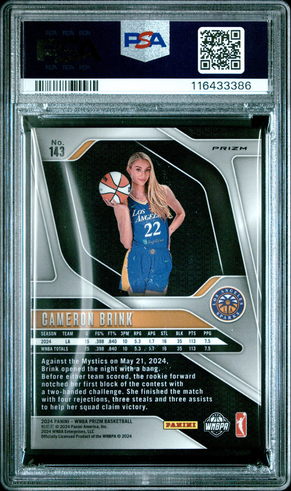 2024 Prizm WNBA-Cameron Brink-WNBA Logo Prizm #143 PSA 9