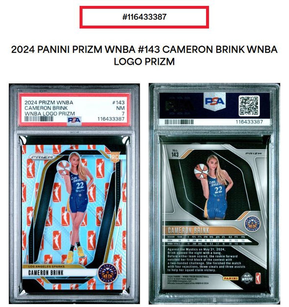 2024 Prizm WNBA-Cameron Brink-WNBA Logo Prizm #143 PSA 7