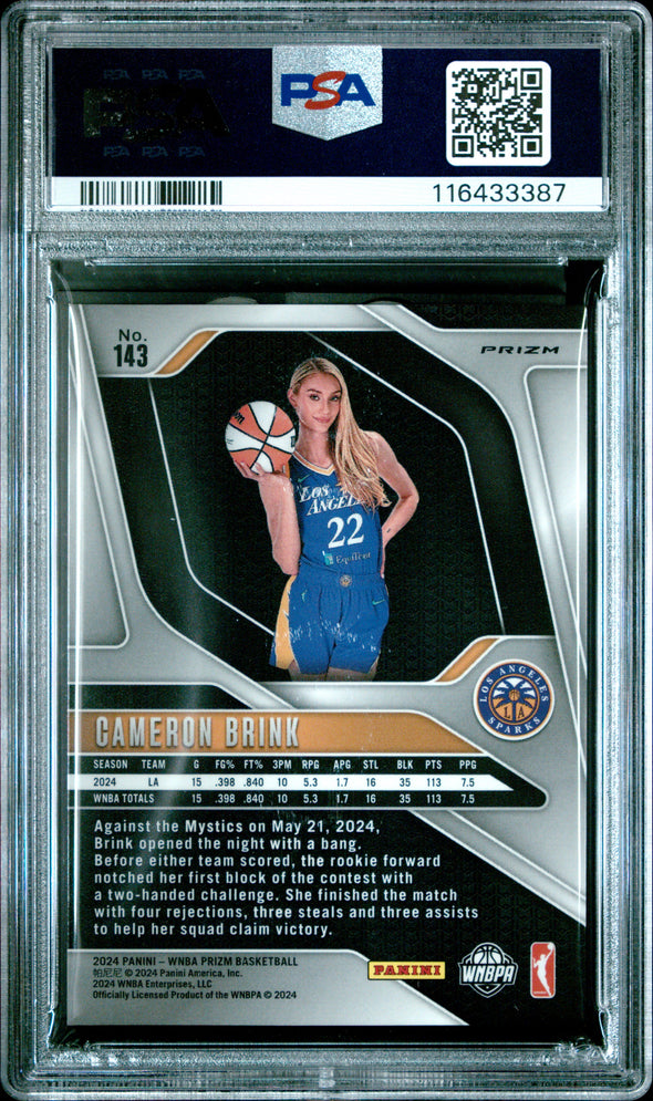 2024 Prizm WNBA-Cameron Brink-WNBA Logo Prizm #143 PSA 7