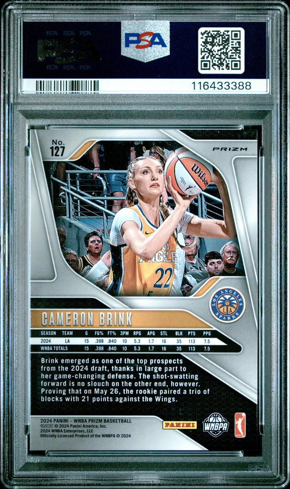 2024 Prizm WNBA-Cameron Brink-Green Prizm #127 PSA 10