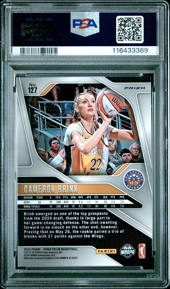2024 Prizm WNBA-Cameron Brink-Green Prizm #127 PSA 8