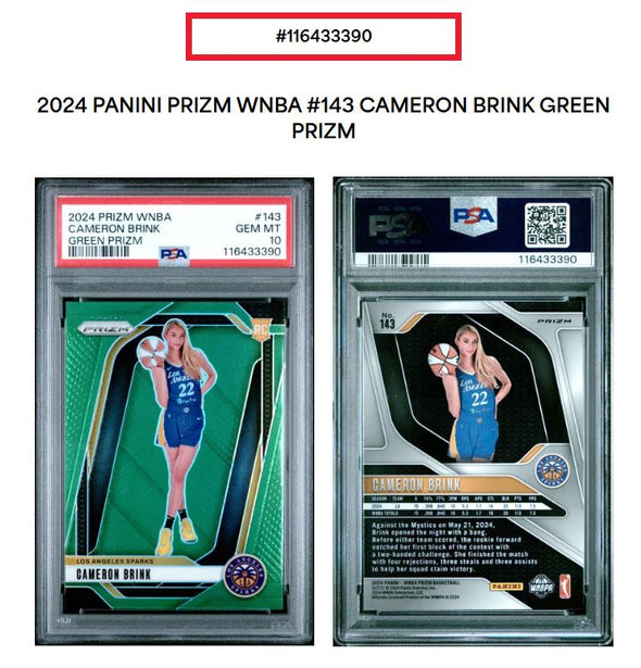 2024 Prizm WNBA-Cameron Brink-Green Prizm #143 PSA 10