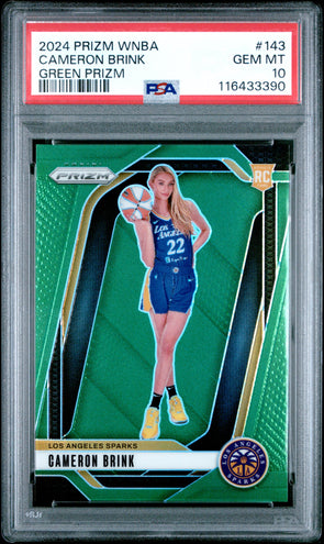 2024 Prizm WNBA-Cameron Brink-Green Prizm #143 PSA 10