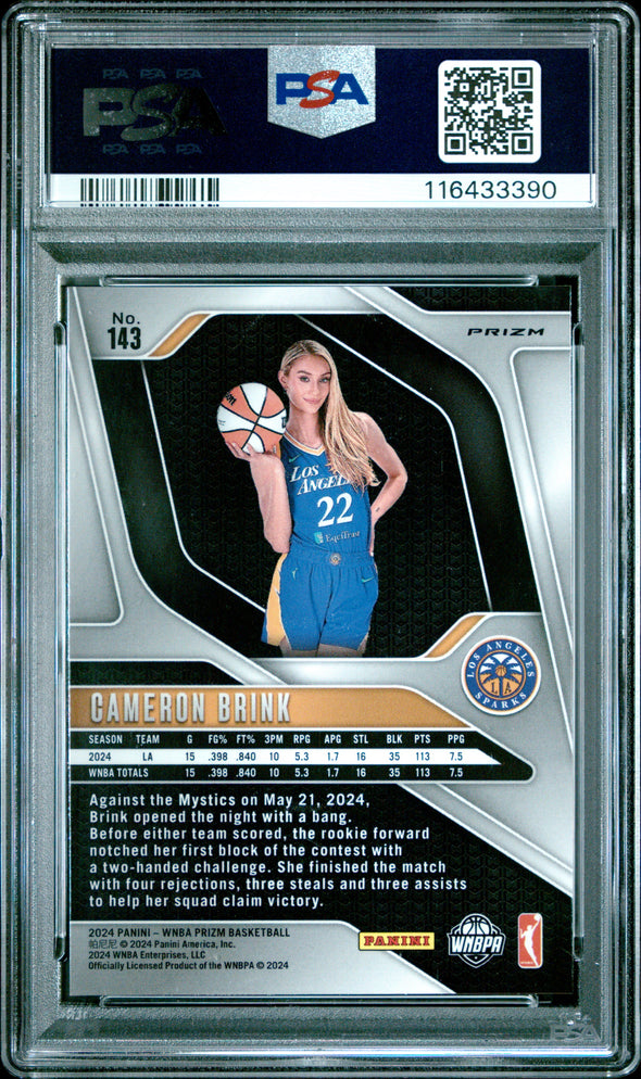 2024 Prizm WNBA-Cameron Brink-Green Prizm #143 PSA 10