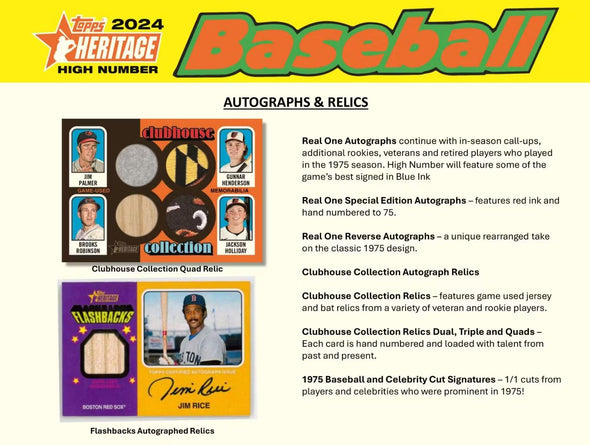 2024 Topps Heritage High Number Hobby Box
