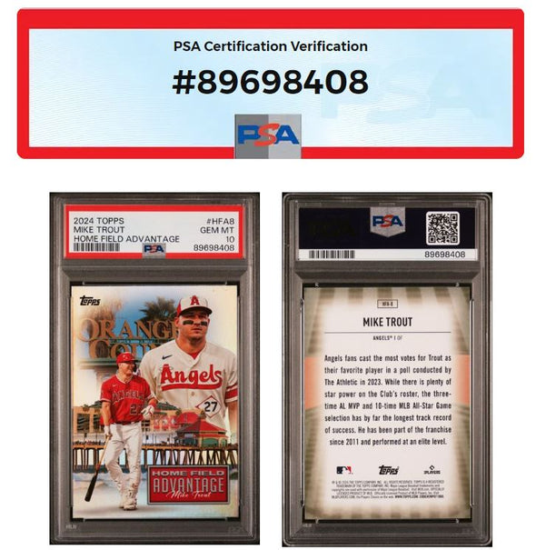 2024 Topps Series 1 Mike Trout HFA #HFA8 PSA 10