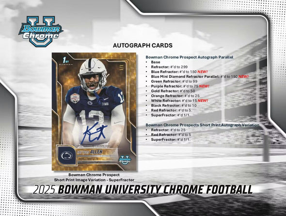 2025 Bowman Chrome U Football Value Box