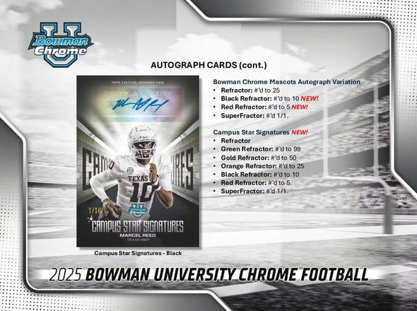 2025 Bowman Chrome U Football Value Box