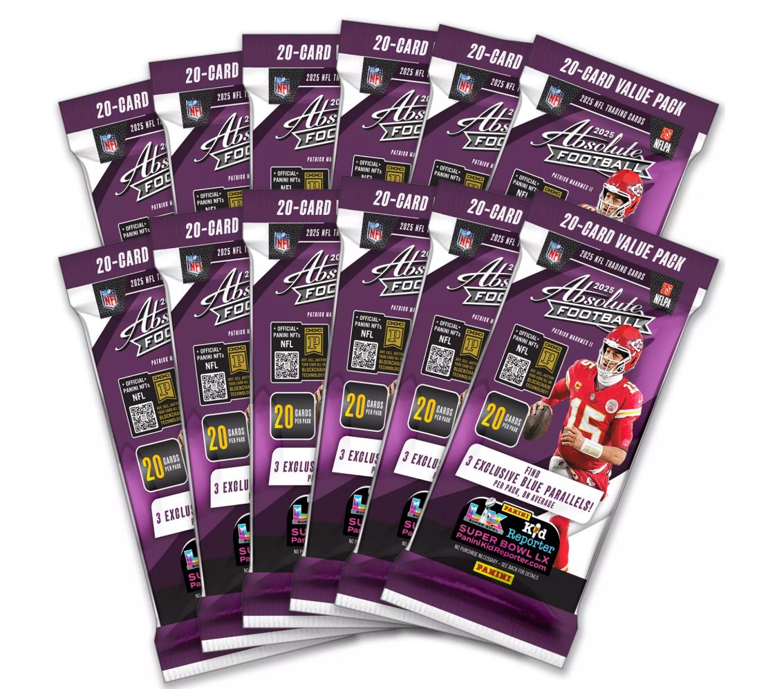 2025 Panini Absolute Football Value Pack Box (12 Packs) – JB's Sports Cards