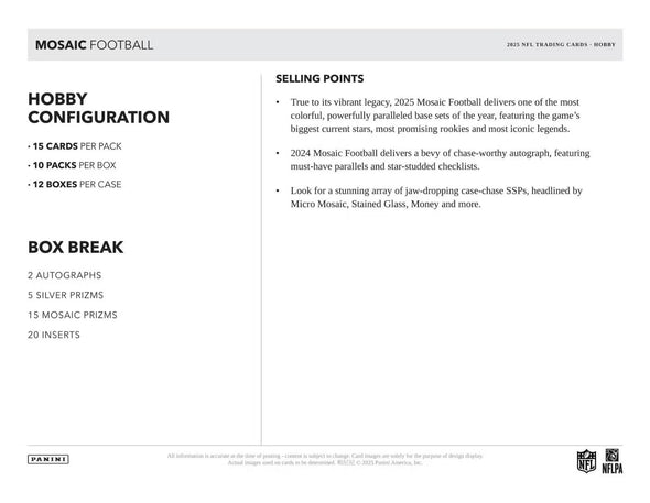 2025 Panini Mosaic Football Hobby Box