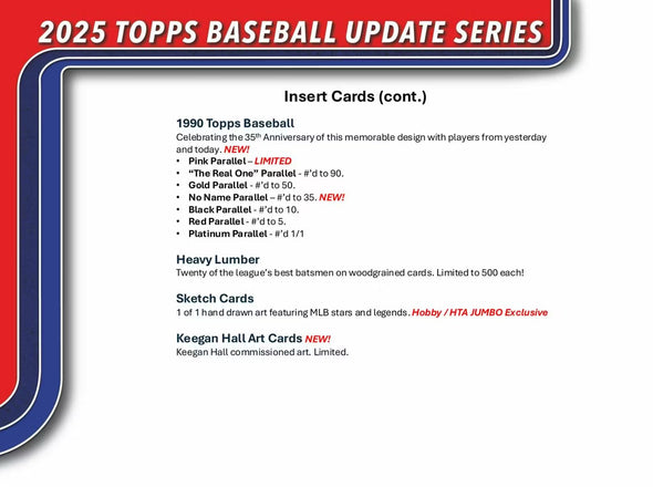 2025 Topps Update Series Baseball Hobby Box
