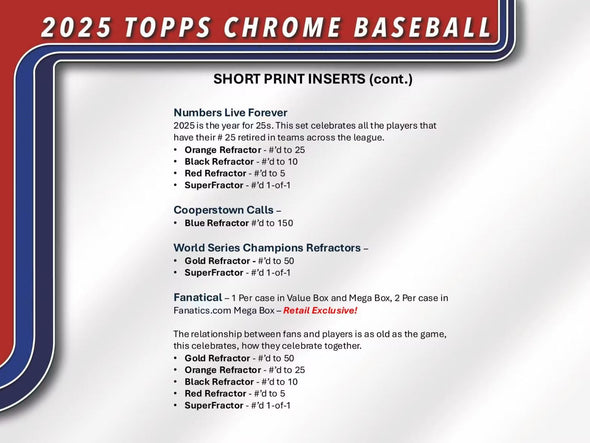 2025 Topps Chrome Baseball Mega Box