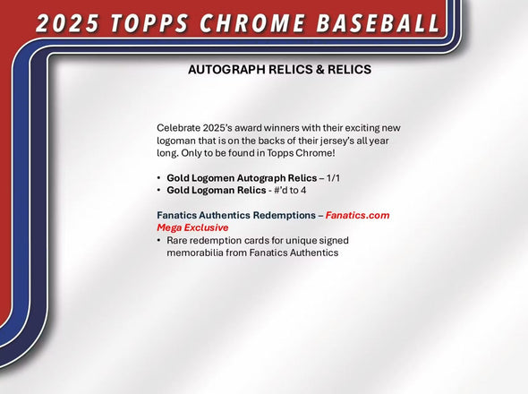 2025 Topps Chrome Baseball Mega Box