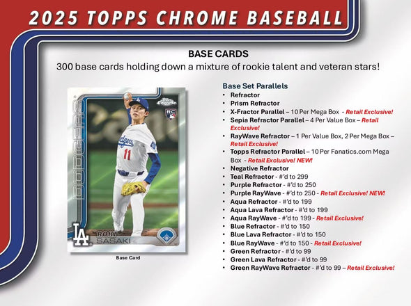 2025 Topps Chrome Baseball Mega Box