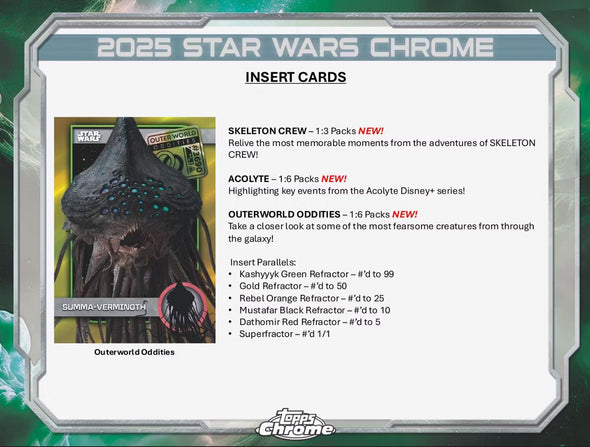 2025 Topps Chrome Star Wars Hobby Box