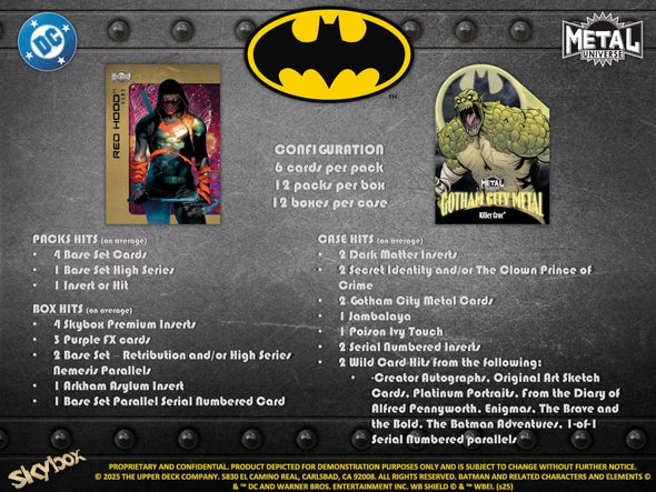 2025 Upper Deck Batman Skybox Metal Universe Hobby Box
