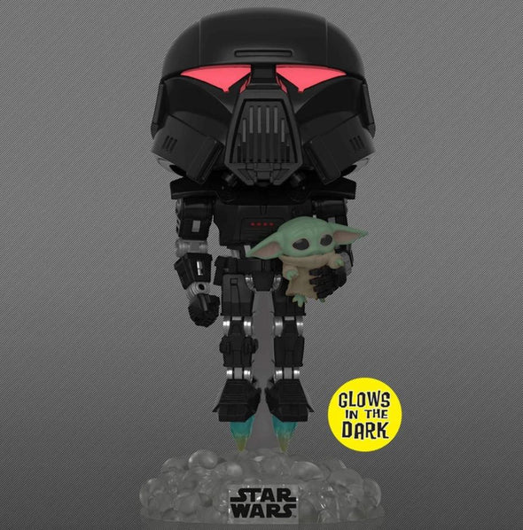 Funko Pop!-Star Wars-The Mandalorian-Dark Trooper With Grogu #488