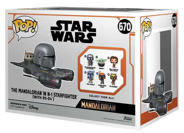 Funko POP!-Star Wars-The Mandalorian In N1 Starfighter (With R5-D4) #670