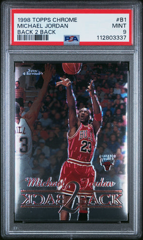 1998-99 Topps Chrome #B1 Michael Jordan Back 2 Back PSA 9