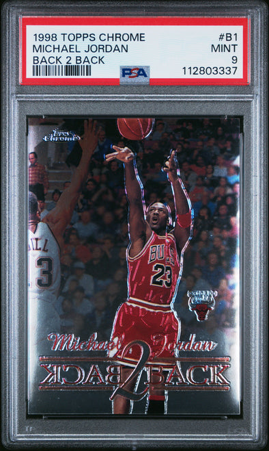 1998-99 Topps Chrome #B1 Michael Jordan Back 2 Back PSA 9