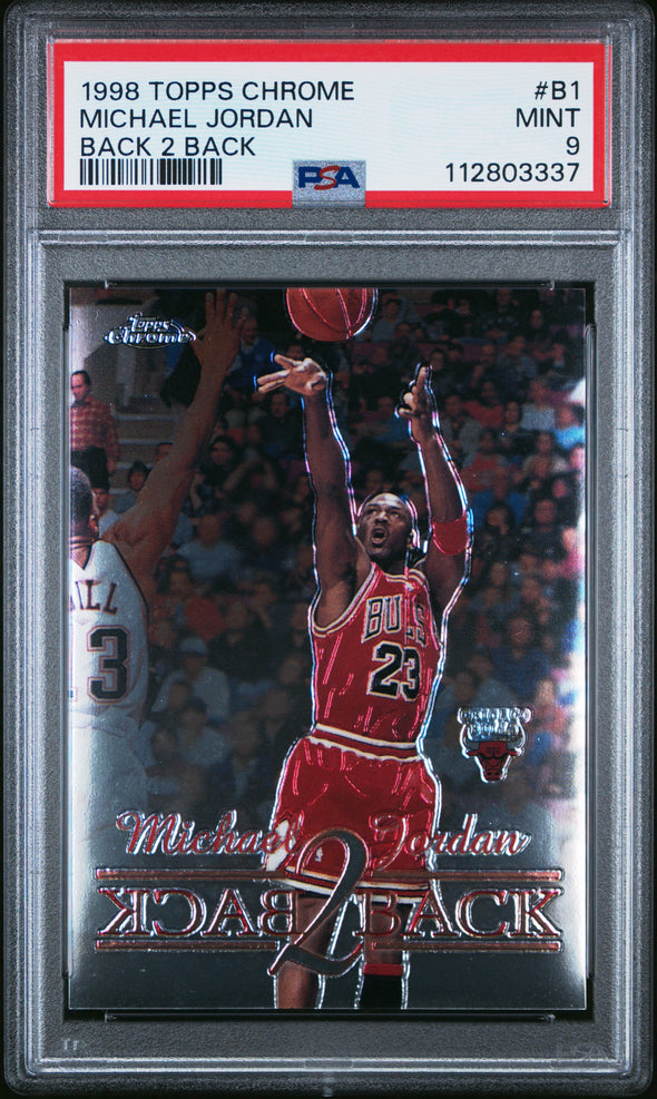 1998-99 Topps Chrome #B1 Michael Jordan Back 2 Back PSA 9