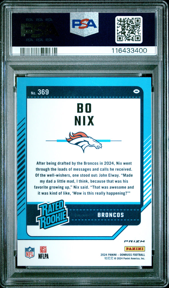 2024 Donruss-Bo Nix-Optic Preview Pink PSA 10