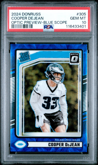 2024 Donruss-Cooper Dejean-Optic Preview Blue Scope PSA 10