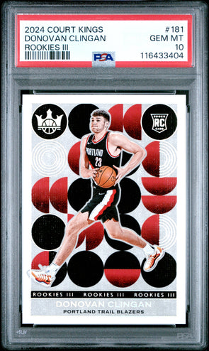 2024-25 Court Kings Donovan Clingan Rookies III PSA 10