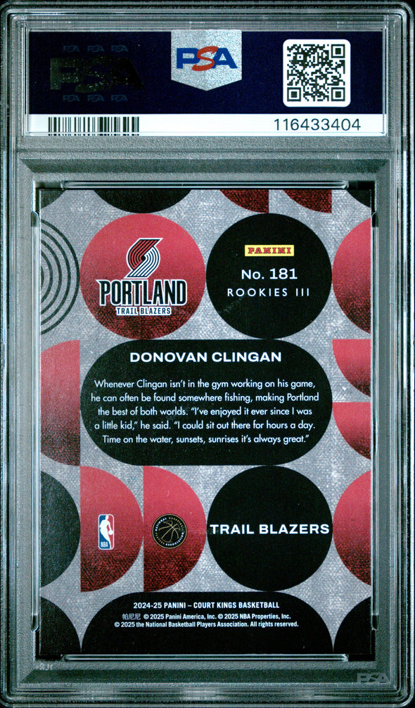 2024-25 Court Kings Donovan Clingan Rookies III PSA 10