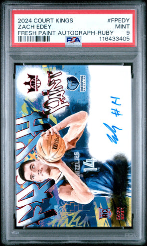 2024-25 Court Kings Fresh Paint Autographs Zach Edey #'d 99 PSA 9