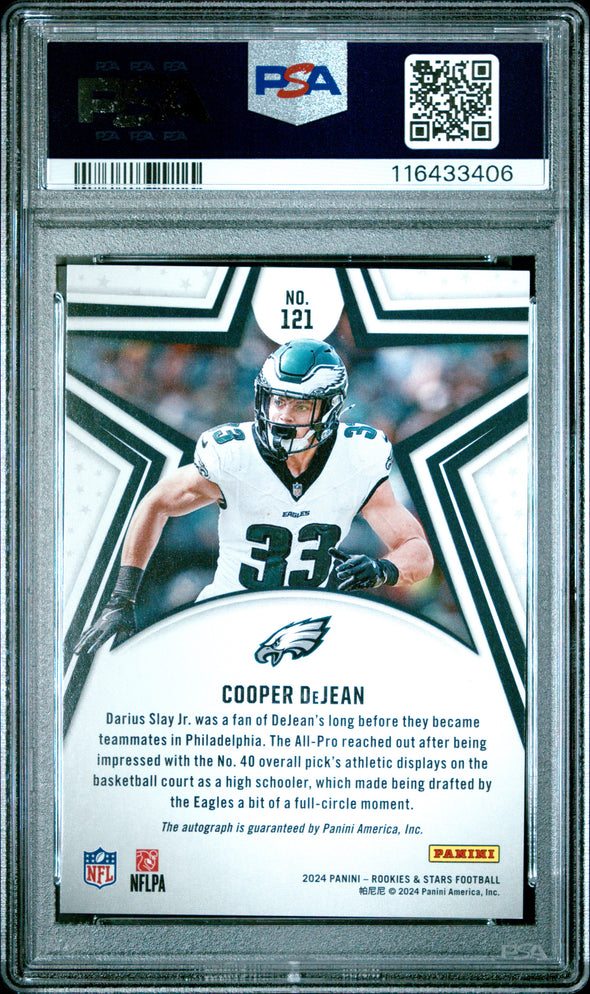 2024 Rookies And Stars-Cooper Dejean-Longevity Auto #'d 349 PSA 10