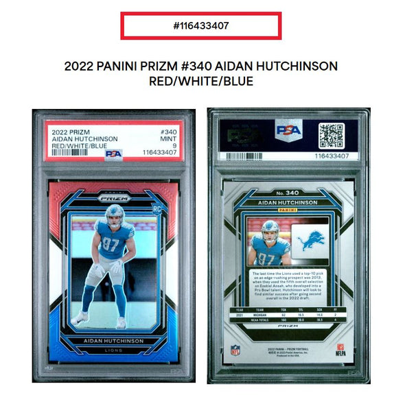 2022 Prizm-Aidan Hutchinson-Red/White/Blue PSA 9