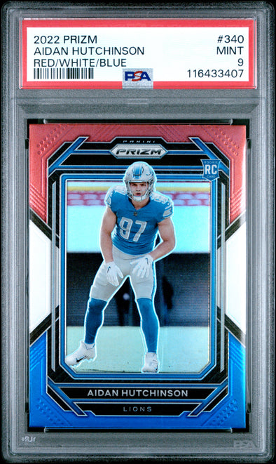 2022 Prizm-Aidan Hutchinson-Red/White/Blue PSA 9