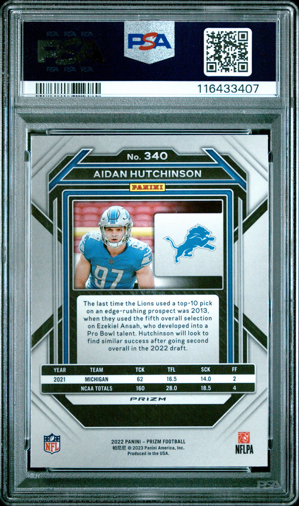 2022 Prizm-Aidan Hutchinson-Red/White/Blue PSA 9