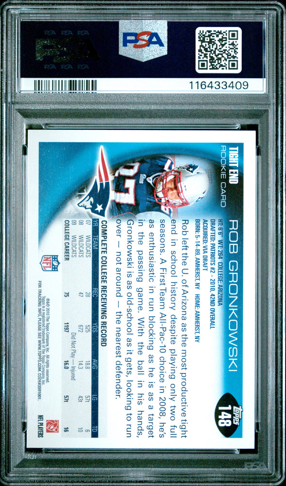 2010 Topps-Rob Gronkowski-Rookie PSA 10
