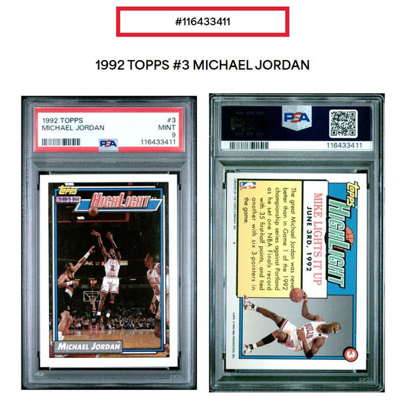 1992-93 Topps-Michael Jordan #3 PSA 9