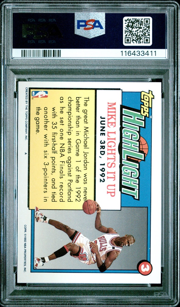 1992-93 Topps-Michael Jordan #3 PSA 9