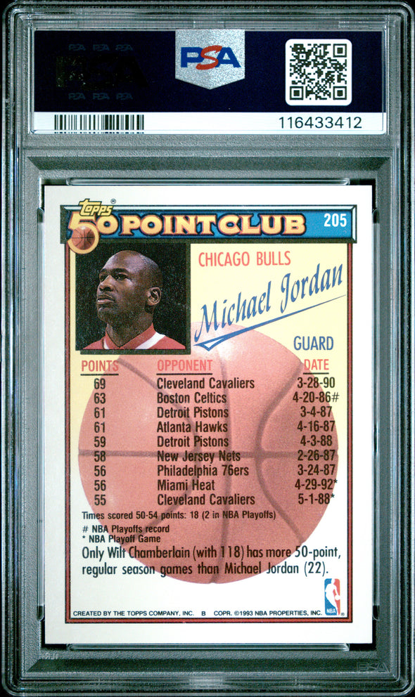 1992-93 Topps-Michael Jordan #205 PSA 8