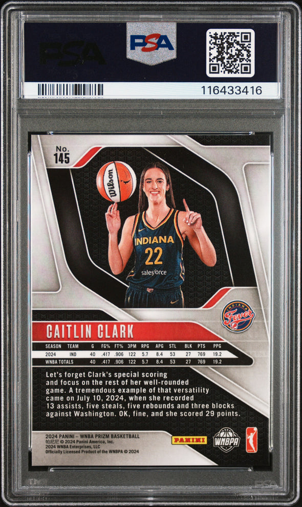 2024 Prizm WNBA-Caitlin Clark #145 PSA 8