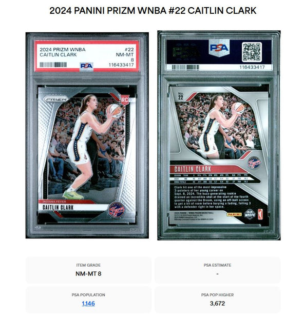 2024 Prizm WNBA-Caitlin Clark #22 PSA 8