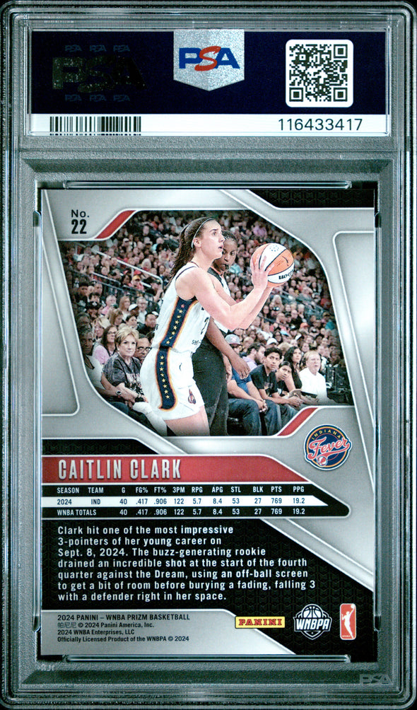 2024 Prizm WNBA-Caitlin Clark #22 PSA 8