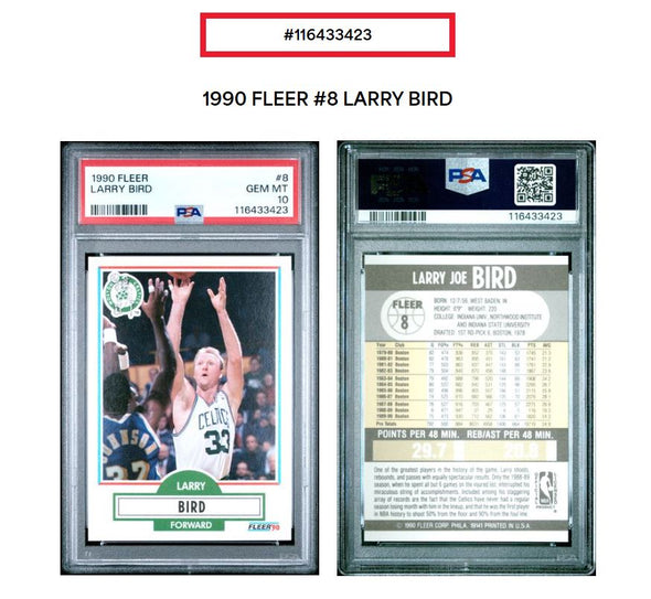 1990 Fleer Basketball #8 Larry Bird PSA 10