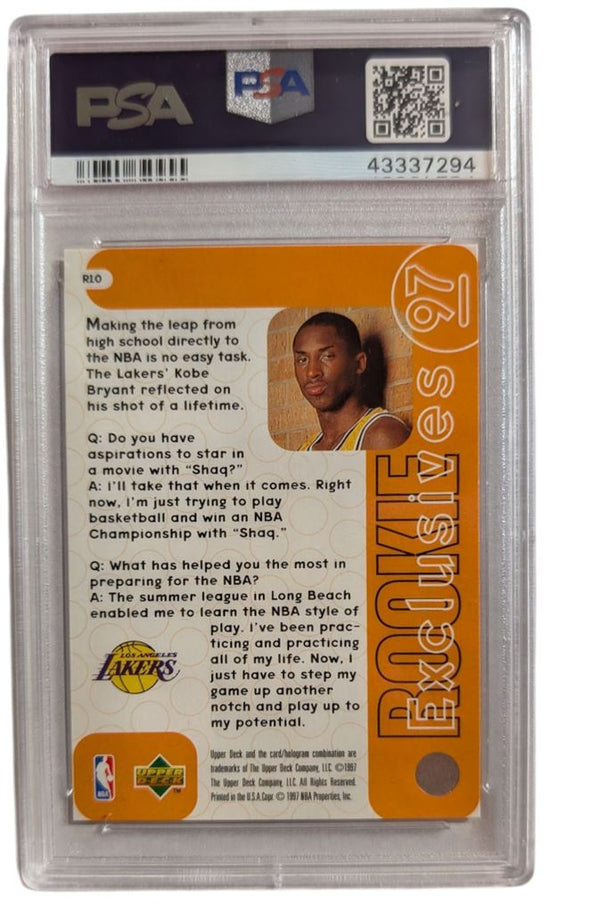 1996 Upper Deck Rookie Exclusives-Kobe Bryant-#R10 PSA 9