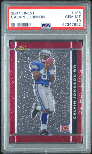 2007 Topps Finest-Calvin Johnson-Rookie # 135 PSA 10
