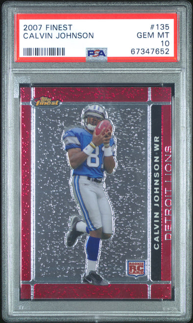 2007 Topps Finest-Calvin Johnson-Rookie # 135 PSA 10